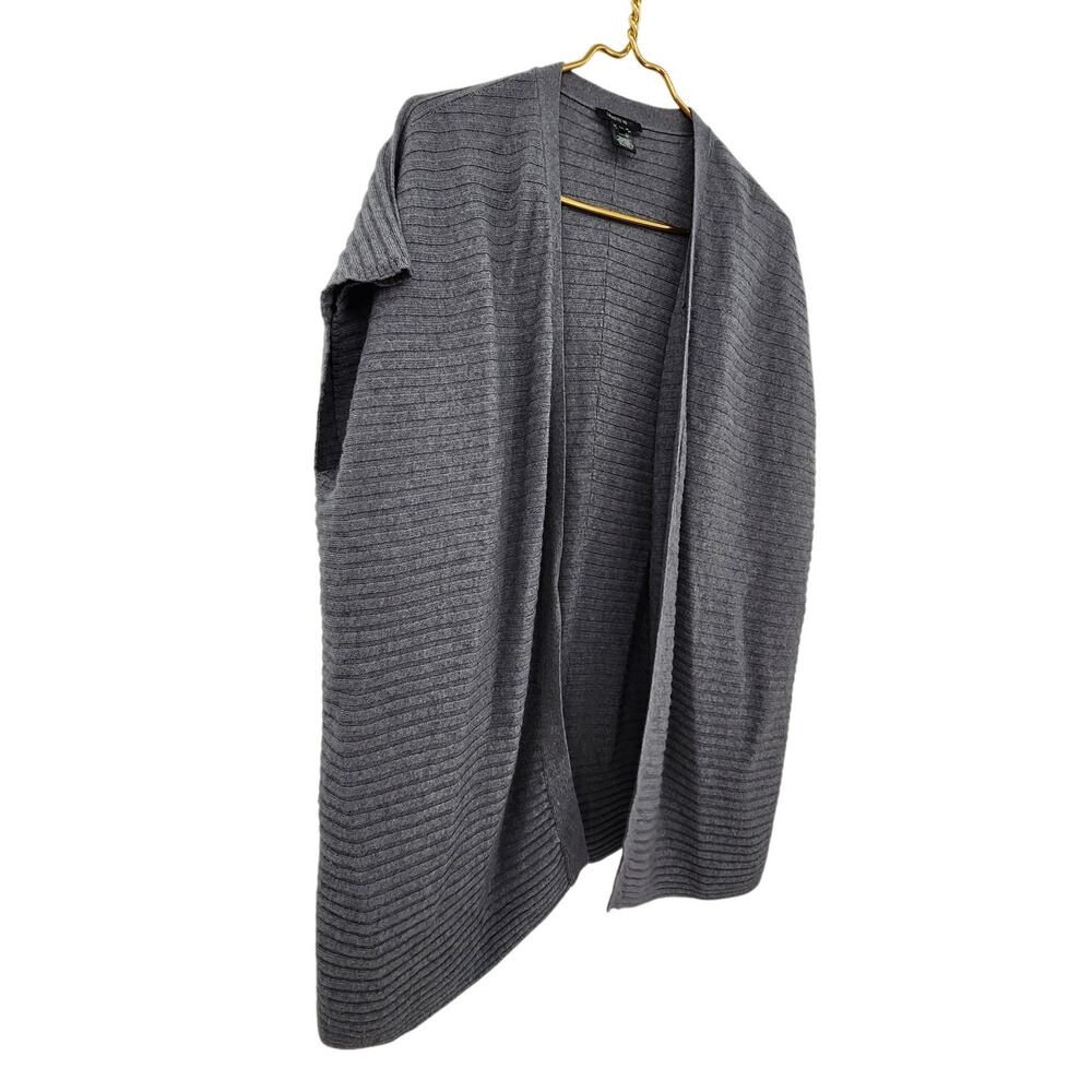 LAFAYETTE 148 Wool Cashmere Blend Shrug Ribbed Grey Medium Large - Picture 3 of 7